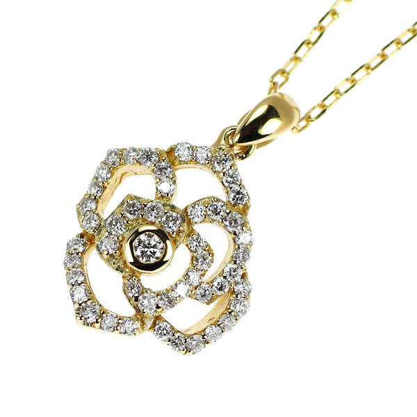 K18YG ダイヤモンド ペンダントネックレス 0.33ct フラワー