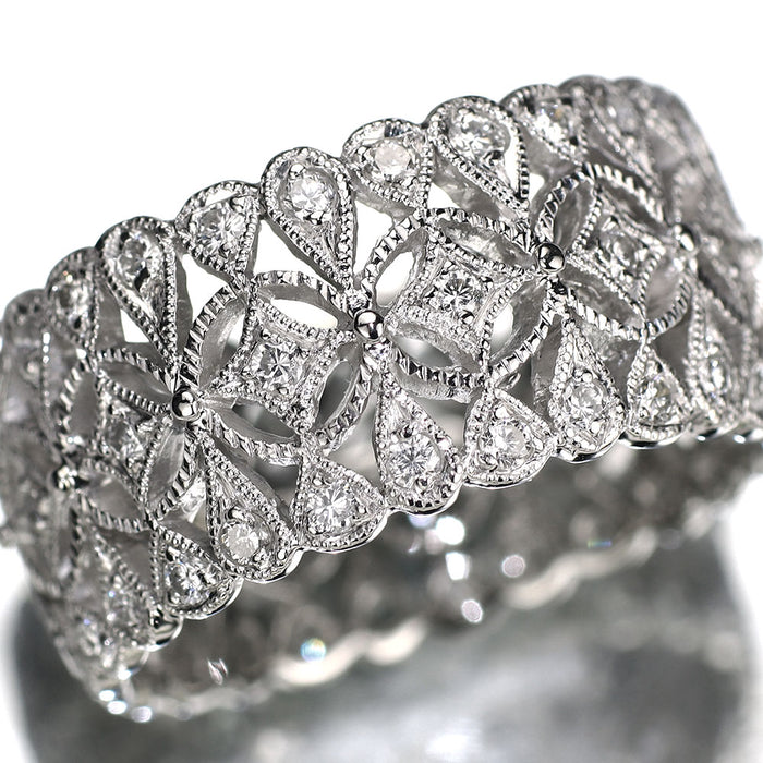 Pt900 ダイヤモンド リング 0.80ct アンティークレース フィレンツェスタイル
