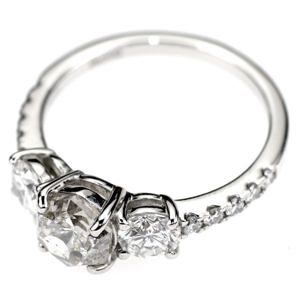 Pt950 ファイヤーローズカット ダイヤモンド ダイヤモンド リング 1.421ct K（FB） D0.90ct
