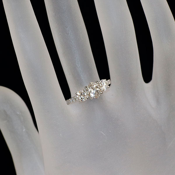 Pt950 ファイヤーローズカット ダイヤモンド ダイヤモンド リング 1.421ct K（FB） D0.90ct