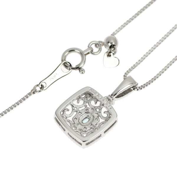 Pt パライバトルマリン ダイヤモンド ペンダントネックレス 0.04ct D0.17ct