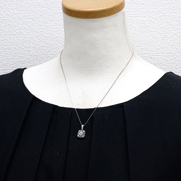 Pt パライバトルマリン ダイヤモンド ペンダントネックレス 0.04ct D0.17ct