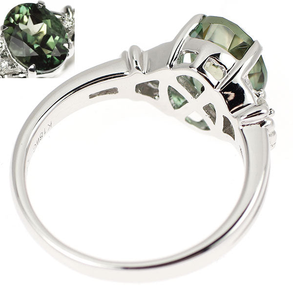 K18WG カラーチェンジアンデシン ダイヤモンド リング 1.93ct D0.04ct