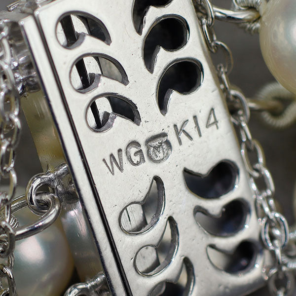 ミキモト K14WG アコヤ真珠/パール ブレスレット 直径約6.2～6.5mm 3連 ヴィンテージ製品【ヒスコレ】