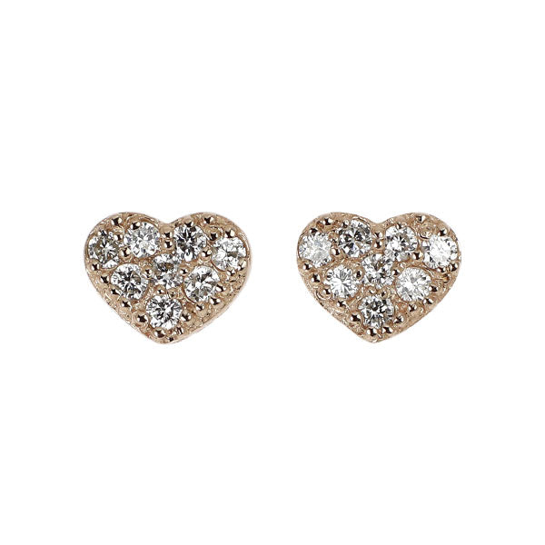 ポンテヴェキオ K18PG ダイヤモンド ピアス 0.14ct ハート