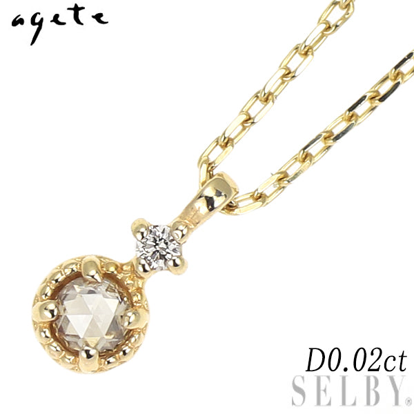 アガット/agete K10YG ダイヤモンド ペンダントネックレス 0.02ct