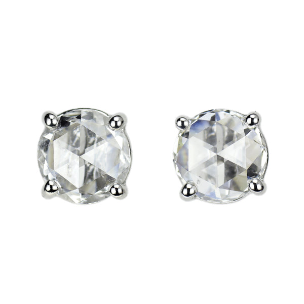 Pt900 ローズカット ダイヤモンド スタッド ピアス 0.74ct
