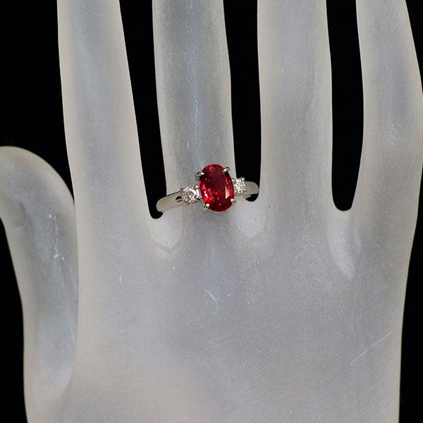 田崎真珠 Pt900 タイ産 ルビー ダイヤモンド リング 2.01ct D0.15ct GIA/AIGS 《セルビー銀座店》【中古】