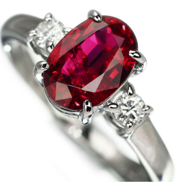 田崎真珠 Pt900 タイ産 ルビー ダイヤモンド リング 2.01ct D0.15ct GIA/AIGS 《セルビー銀座店》【中古】