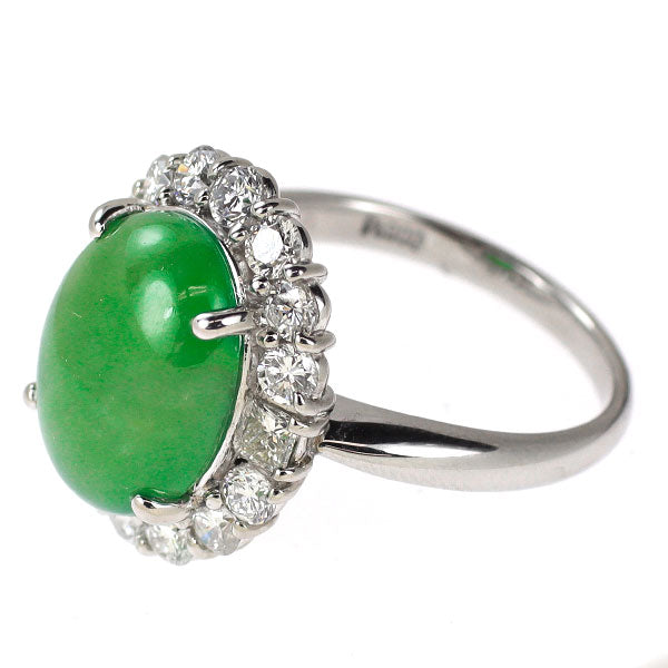 Pt900 翡翠 ダイヤモンド リング 5.73ct D1.08ct