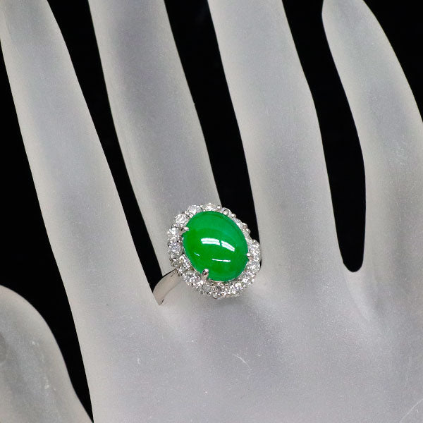 Pt900 翡翠 ダイヤモンド リング 5.73ct D1.08ct — セルビーオンライン