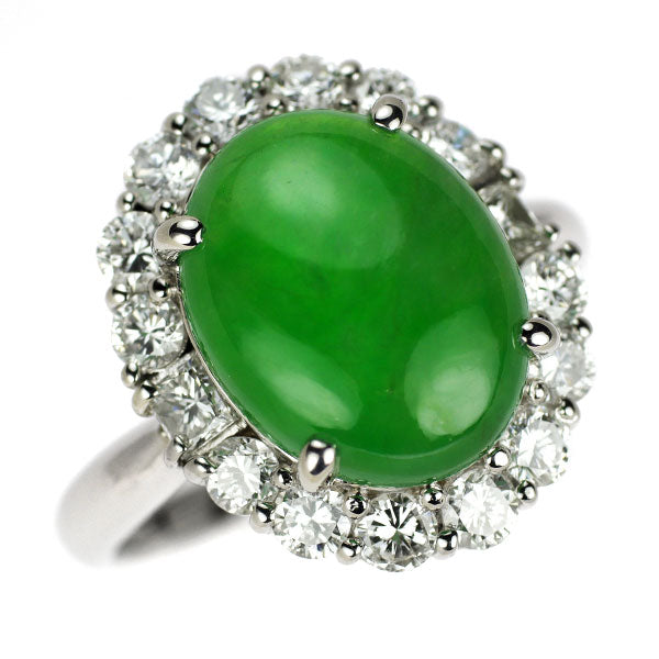 Pt900 翡翠 ダイヤモンド リング 5.73ct D1.08ct — セルビーオンライン