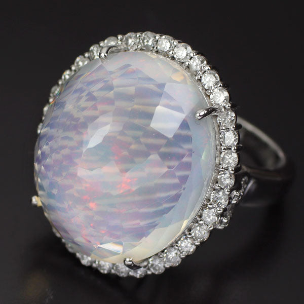 K18WG オパール ダイヤモンド リング 26.58ct D1.56ct — セルビー