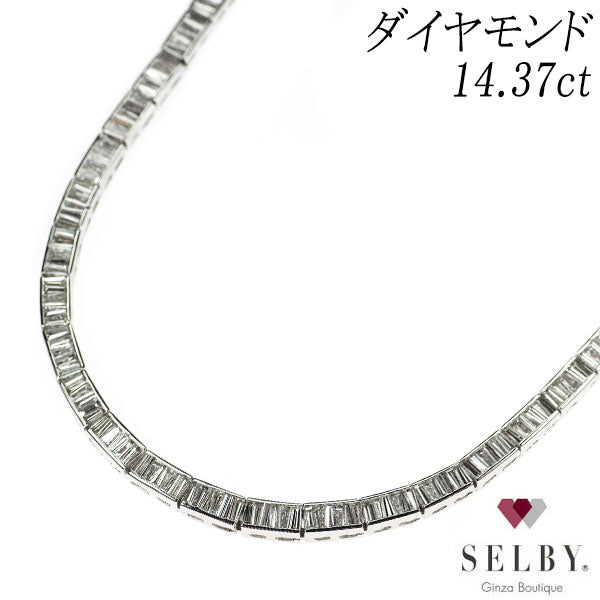 K18WG ダイヤモンド テニス ネックレス 14.37ct 《セルビー銀座店》【中古】