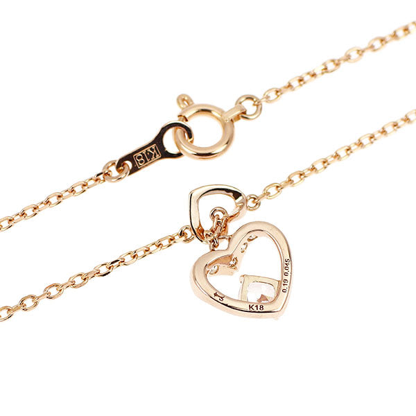 ジェムケリー K18PG プリンセスカット 天然ピンク/ カラーレス ダイヤモンド ブレスレット 0.190ct FLP SI1 D0.045ct ハート