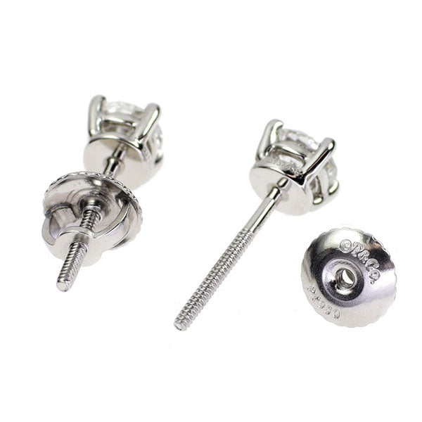 ティファニー Pt950 ダイヤモンド ピアス 0.646ct E VS1/VS2 3EX H&C ソリティア 《セルビー銀座店》【中古】
