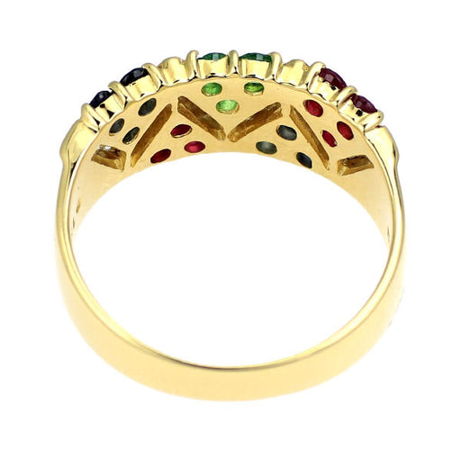 K18YG ルビー サファイア エメラルド ダイヤモンド リング 0.70ct D0