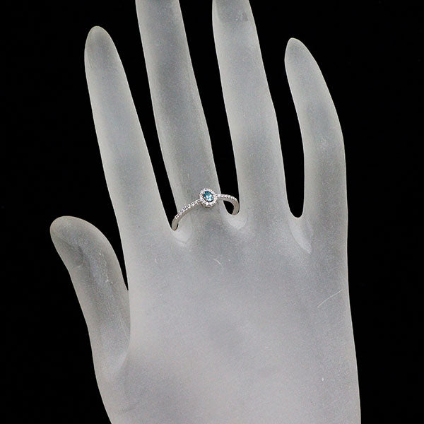 新品 希少 Pt950 ブラジル産パライバトルマリン ダイヤモンド リング 0.070ct D0.12ct【エスコレ】