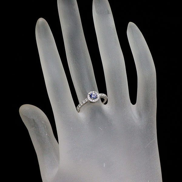 新品 希少 Pt950 アメリカ サンベニト産ベニトアイト ダイヤモンド リング 0.279ct D0.29ct 【エスコレ】