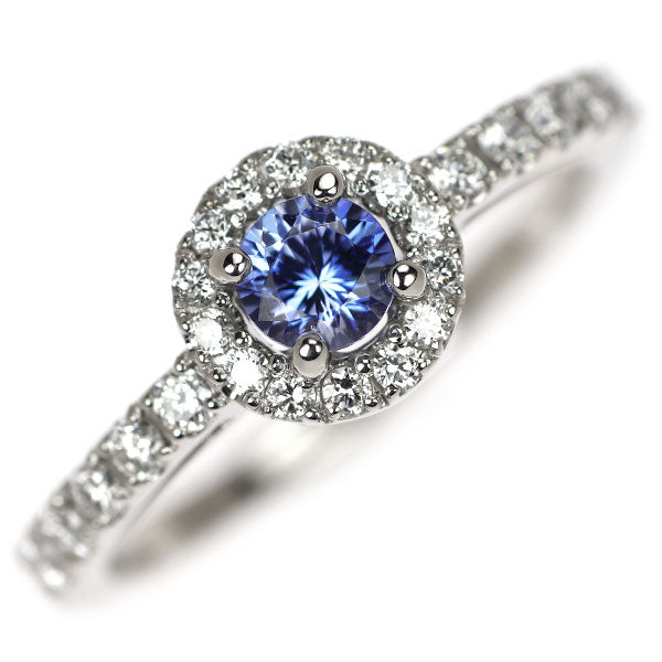 新品 希少 Pt950 アメリカ サンベニト産ベニトアイト ダイヤモンド リング 0.279ct D0.29ct 【エスコレ】