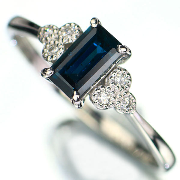 新品 Pt950 マダガスカル産 サファリン ダイヤモンド リング 0.508ct D0.04ct レアストーン【エスコレ】