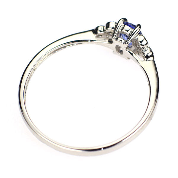 新品 Pt950 マダガスカル産単結晶 デュモルチェライト ダイヤモンド リング 0.232ct D0.04ct レアストーン【エスコレ】