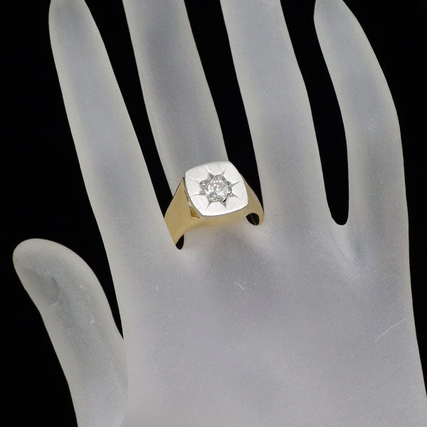 K18YG/ Pt900 ダイヤモンド 印台リング 0.472ct