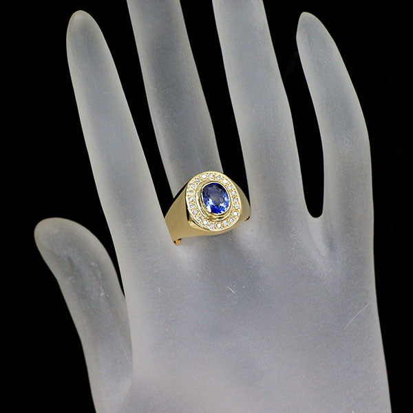 K18YG サファイア ダイヤモンド リング 1.79ct D0.21ct