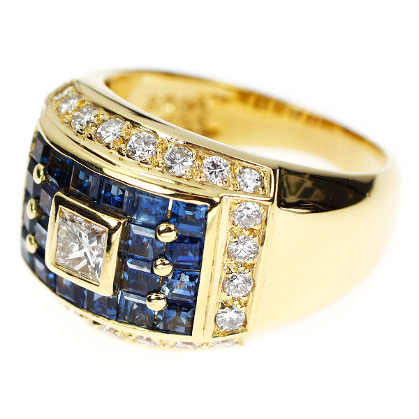 K18YG サファイア ダイヤモンド リング 2.04ct D0.97ct