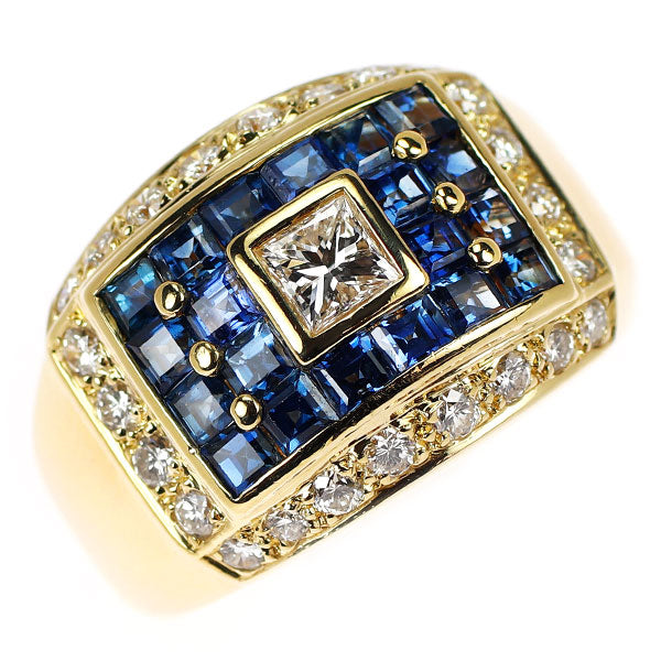 K18YG サファイア ダイヤモンド リング 2.04ct D0.97ct