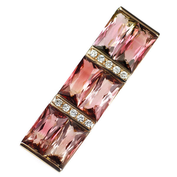 K18PG ピンク トルマリン ダイヤモンド ペンダントトップ 9.740ct D0.153ct