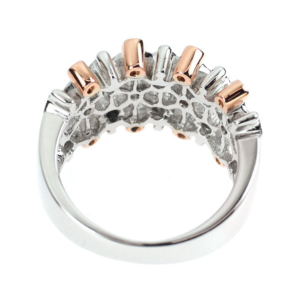 希少 K18WG/PG 天然ピンク/カラーレス ダイヤモンド リング 0.28ct