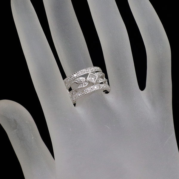K18WG プリンセスカット ダイヤモンド リング 0.17ct D0.40ct