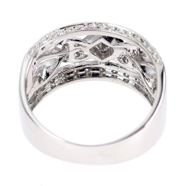 K18WG プリンセスカット ダイヤモンド リング 0.17ct D0.40ct