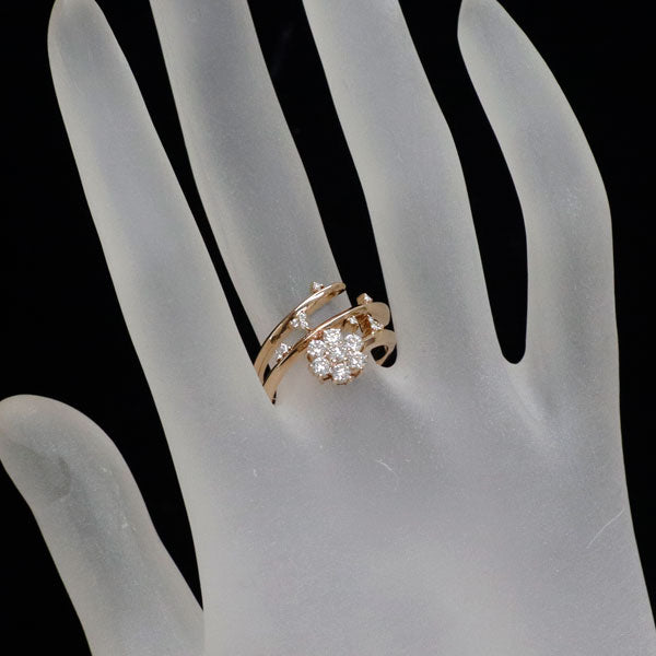 K18PG ダイヤモンド リング 0.52ct フラワー