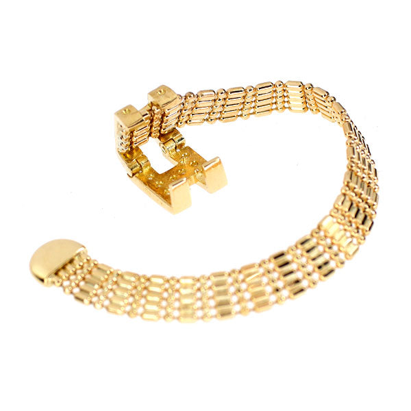K18YG ダイヤモンド リング 0.06ct フリーサイズ ベルト イニシャルH