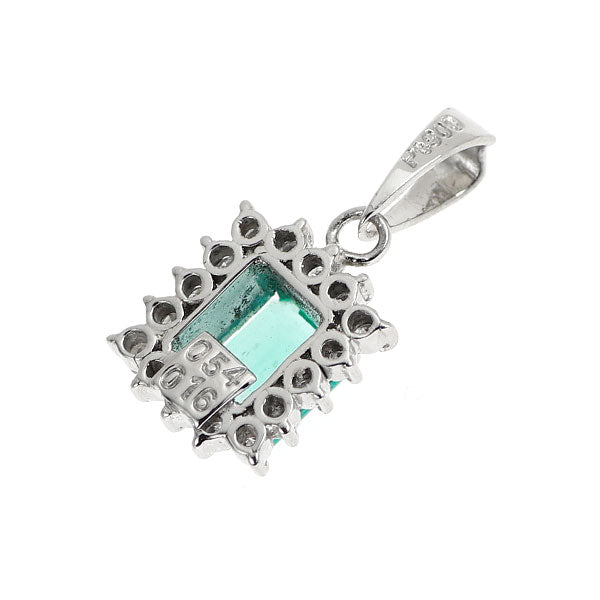 Pt900 エメラルド ダイヤモンド ペンダントトップ 0.54ct D0.16ct