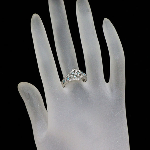 Pt900 パライバトルマリン ダイヤモンド リング 0.16ct D0.34ct  