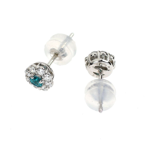 Pt900 グランディディエライト ダイヤモンド ピアス 0.10ct D0.18ct フラワー