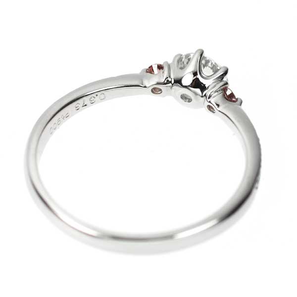 Pt900 ダイヤモンド 天然ピンクダイヤ リング 0.373ct F VS2 3EXHC PD0.12ct