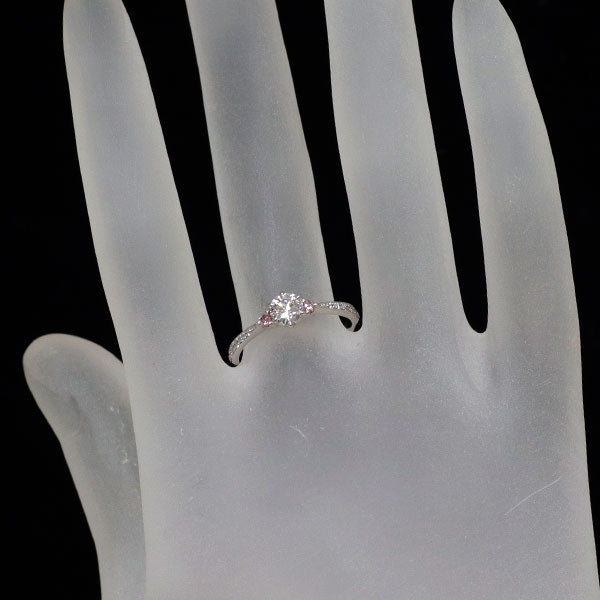 Pt900 ダイヤモンド 天然ピンクダイヤ リング 0.373ct F VS2 3EXHC PD0.12ct