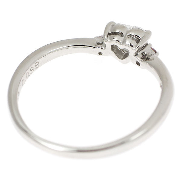 Pt900 ハートシェイプ ダイヤモンド 天然ピンクダイヤ リング 0.282ct PD0.038ct