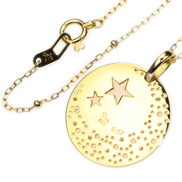 スタージュエリー K18YG ダイヤモンド ペンダントネックレス 0.07ct