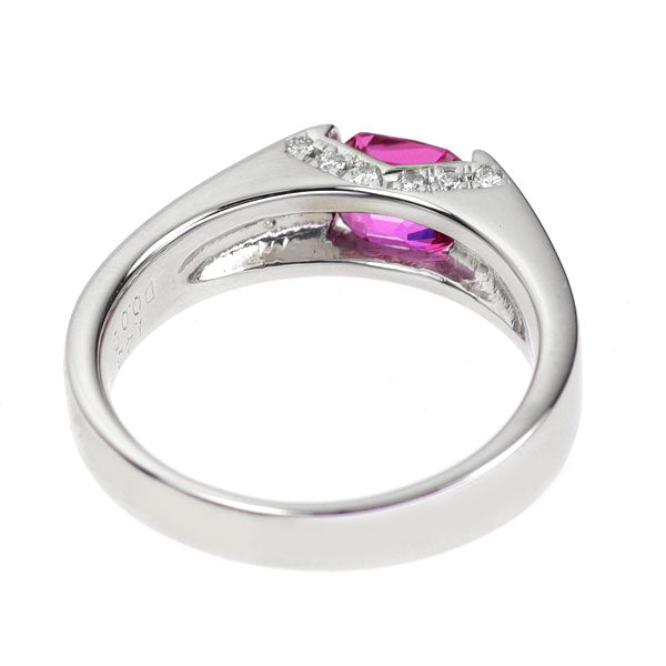 Pt900 ピンクサファイア ダイヤモンド リング 1.43ct D0.09ct