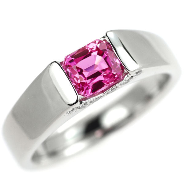 Pt900 ピンクサファイア ダイヤモンド リング 1.43ct D0.09ct