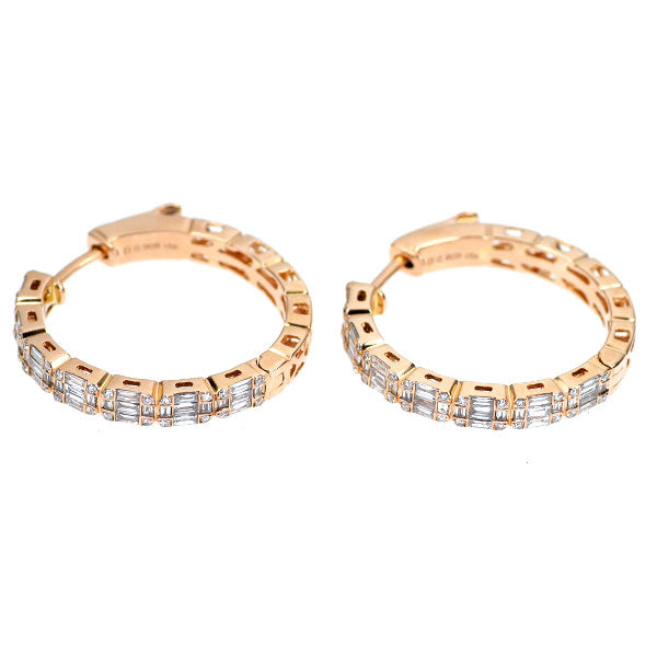 K18PG ダイヤモンド ピアス 1.816ct フープ
