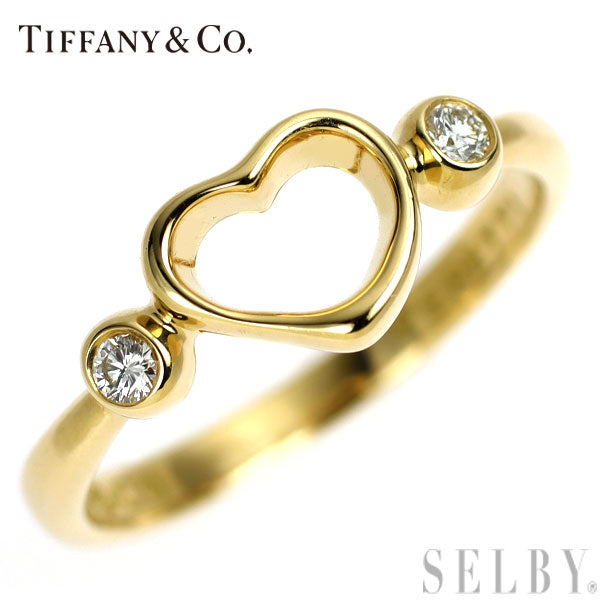 ティファニー K18YG ダイヤモンド リング オープンハート