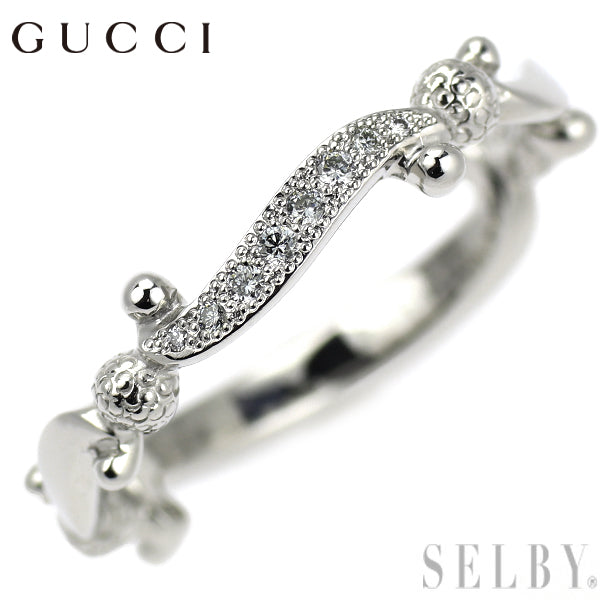 グッチ Pt950 ダイヤモンド リング 8号