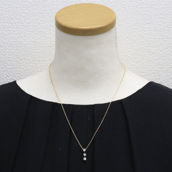 トリロジー K18YG ダイヤモンド ペンダントネックレス 0.254ct D0.35ct F SI2 G