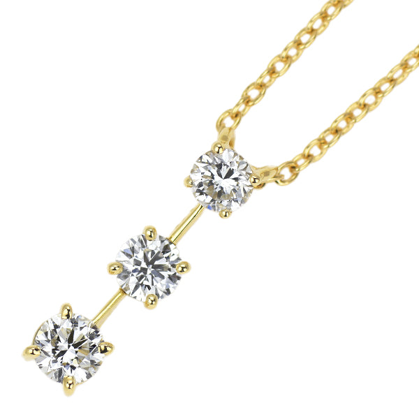 トリロジー K18YG ダイヤモンド ペンダントネックレス 0.254ct D0.35ct F SI2 G